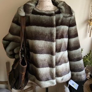 NWT Gorgeous Calvin Klein faux fur jacket